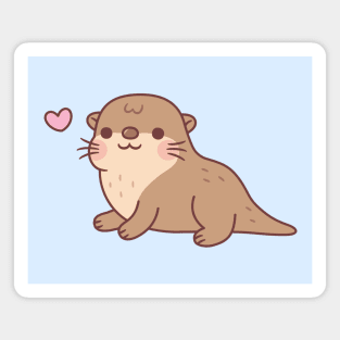 Cute Chubby Otter Doodle Magnet